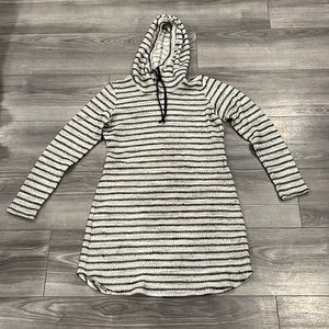 Fifteen twenty black and grey striped sweater dress with hood